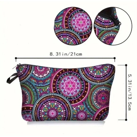 Mandala Cosmetic Bag, Travel Pouch - Picture 3 of 5